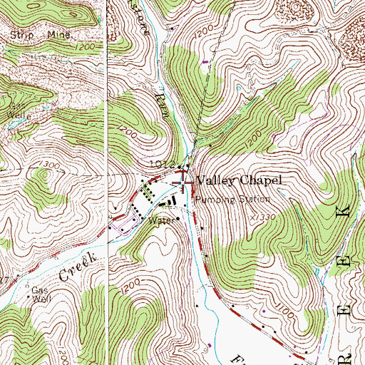 Topographic Map of Millstone Run, WV