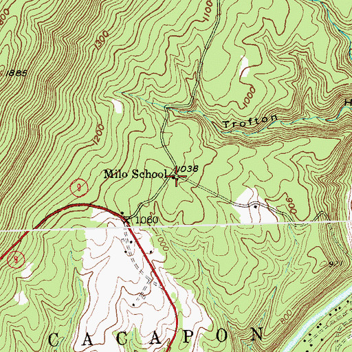 Topographic Map of Milo School (historical), WV