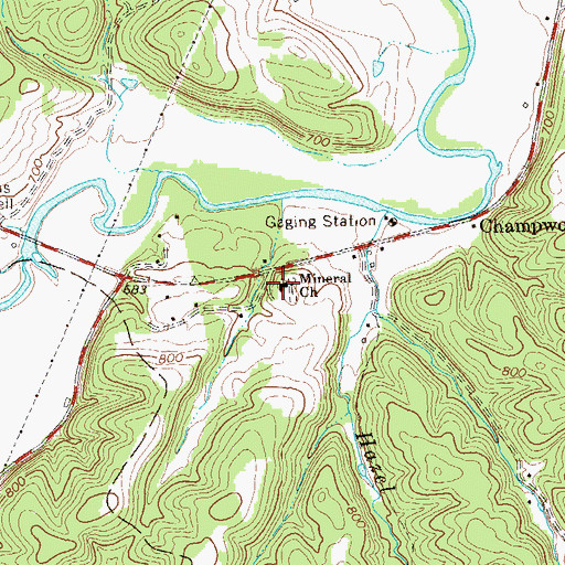 Topographic Map of Mineral Church, WV