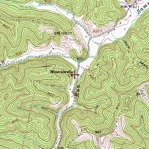 Topographic Map of Mineralwells Church, WV