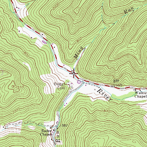 Topographic Map of Ming Run, WV