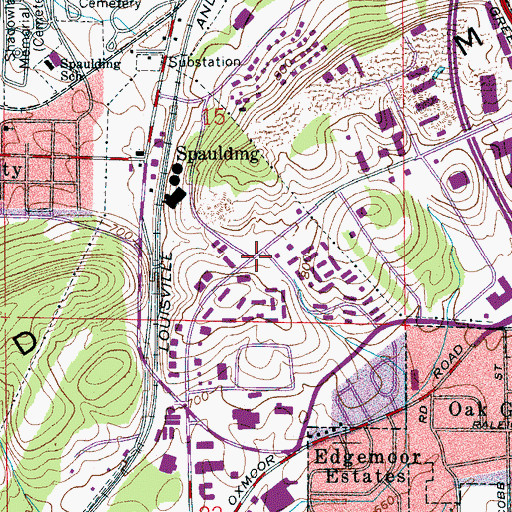 Topographic Map of West Valley Plaza Shopping Center, AL