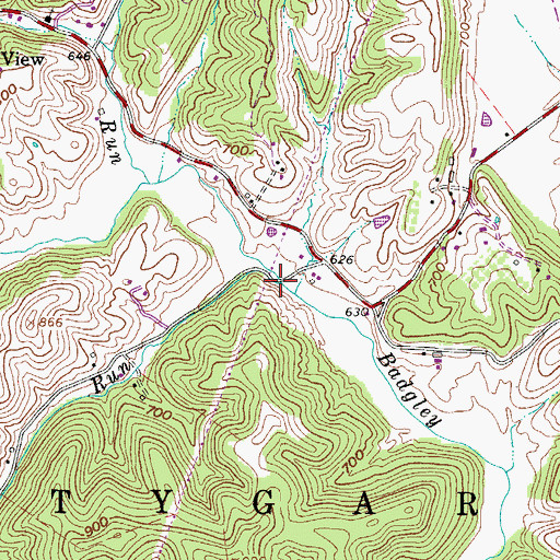 Topographic Map of Missouri Run, WV