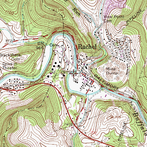 Topographic Map of Mod Run, WV