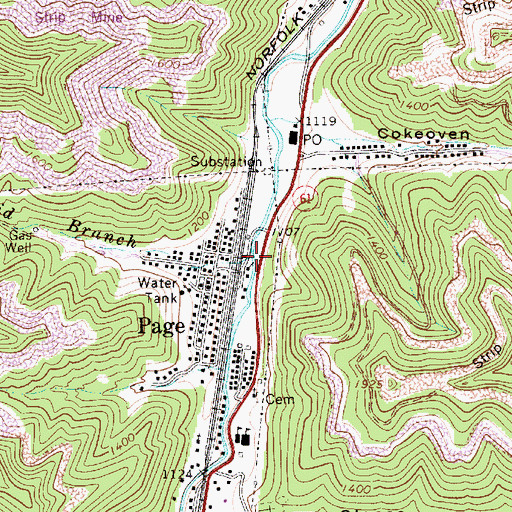 Topographic Map of Molly Kincaid Branch, WV