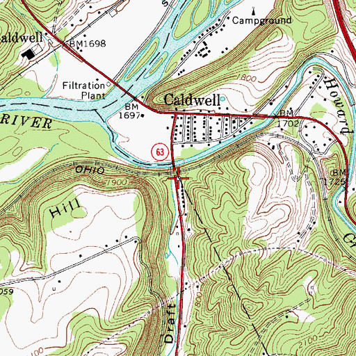 Topographic Map of Monroe Draft, WV