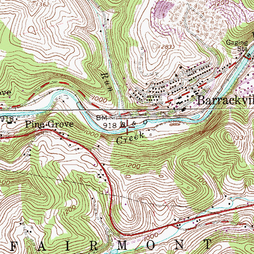 Topographic Map of Moody Run, WV