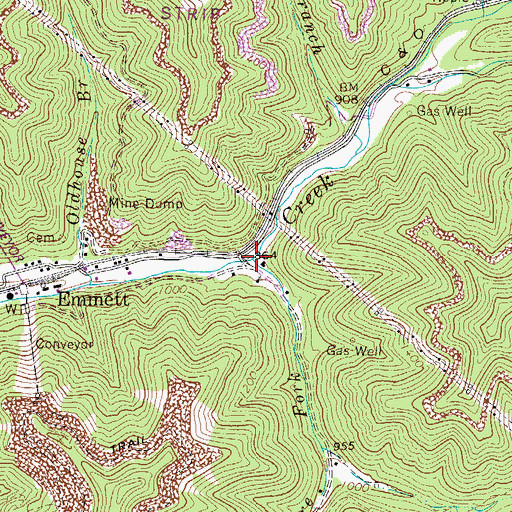 Topographic Map of Moore Fork, WV