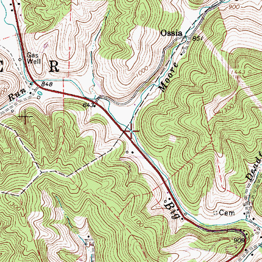 Topographic Map of Moore Fork, WV