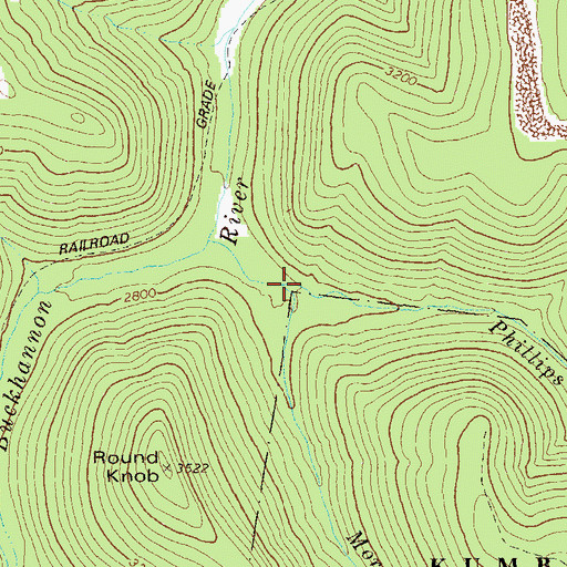 Topographic Map of Morgan Camp Run, WV