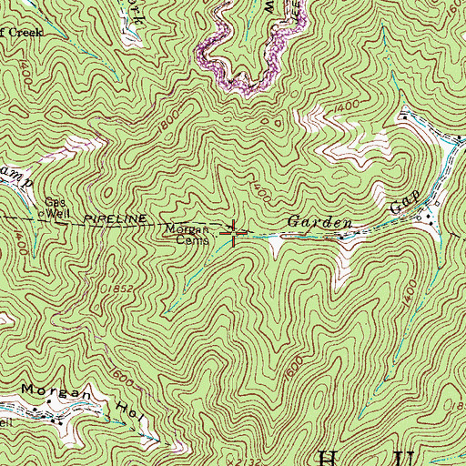Topographic Map of Morgan Cemetery, WV