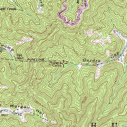Topographic Map of Morgan Cemetery, WV