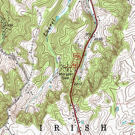 Topographic Map of Morgan Cemetery, WV