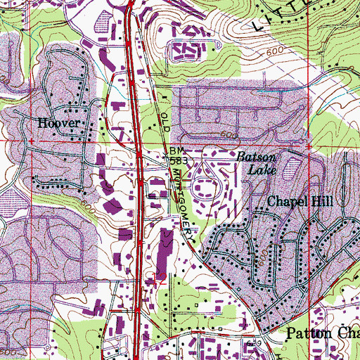 Topographic Map of Lorna Plaza Shopping Center, AL