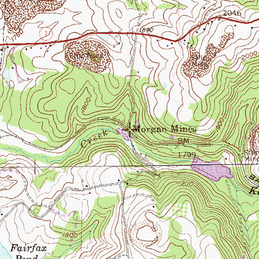 Topographic Map of Morgan Mines, WV