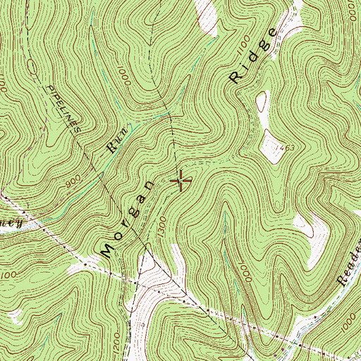 Topographic Map of Morgan Ridge, WV