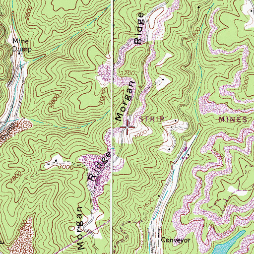 Topographic Map of Morgan Ridge, WV