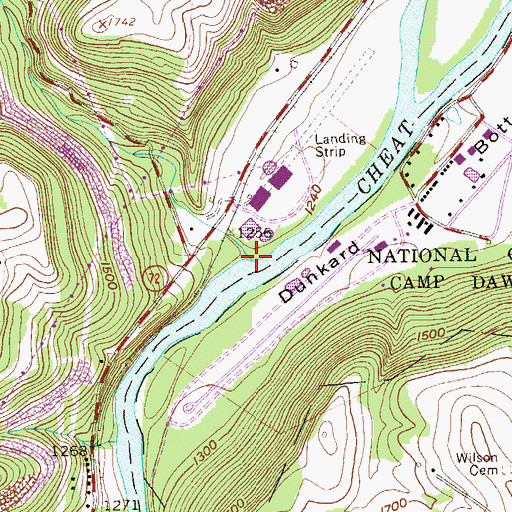 Topographic Map of Morgan Run, WV