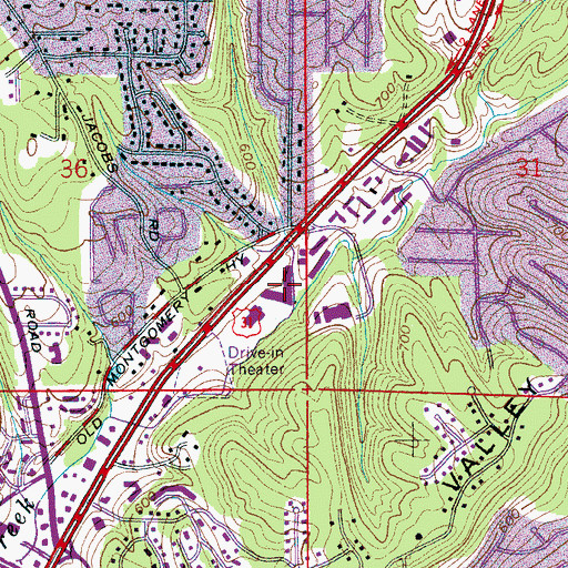 Topographic Map of Park South Shopping Center, AL