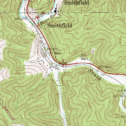 Topographic Map of Morgan Run, WV