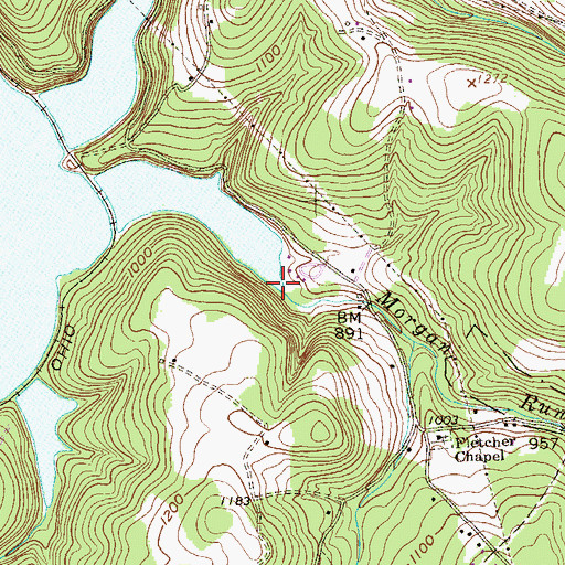 Topographic Map of Morgan Run, WV