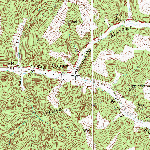 Topographic Map of Morgan Run, WV