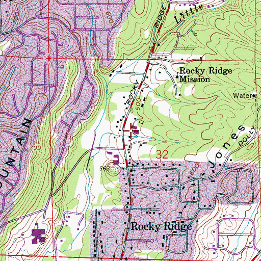 Topographic Map of The Shops at Oak Park Shopping Center, AL