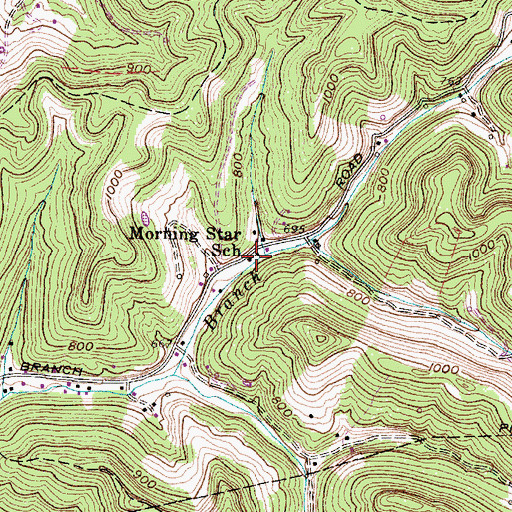 Topographic Map of Morning Star School, WV