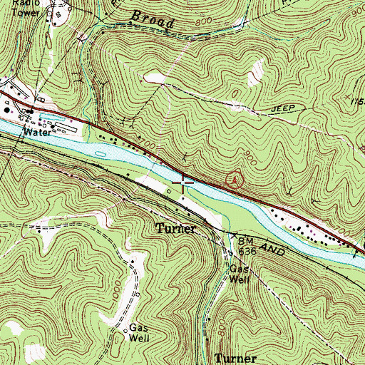 Topographic Map of Morris Creek, WV
