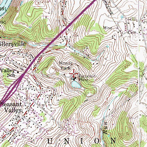 Topographic Map of Morris Park, WV