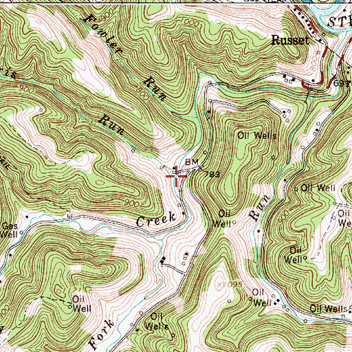 Topographic Map of Morris Run, WV