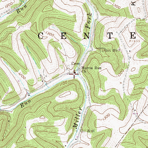 Topographic Map of Morris Run, WV