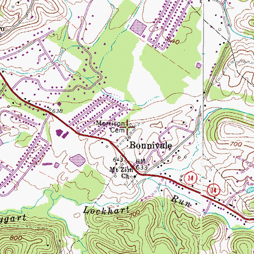 Topographic Map of Morrison Cemetery, WV