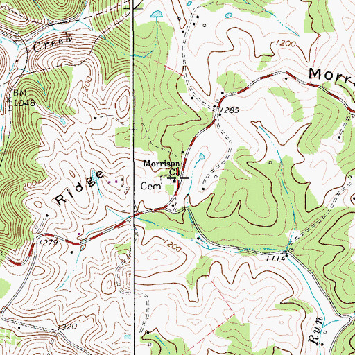 Topographic Map of Morrison Church, WV