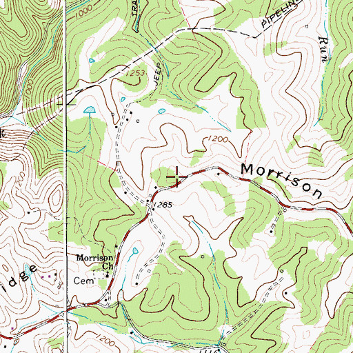 Topographic Map of Morrison Ridge, WV