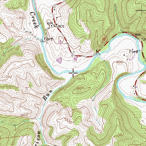 Topographic Map of Morrison Run, WV