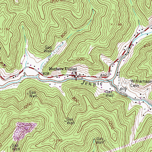 Topographic Map of Mothers United Church, WV