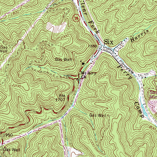 Topographic Map of Mount Airy Church, WV