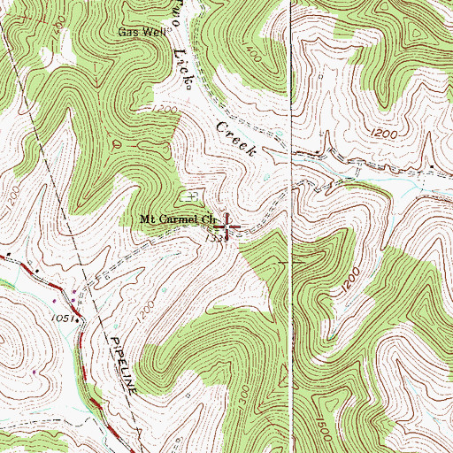 Topographic Map of Mount Carmel Baptist Church, WV