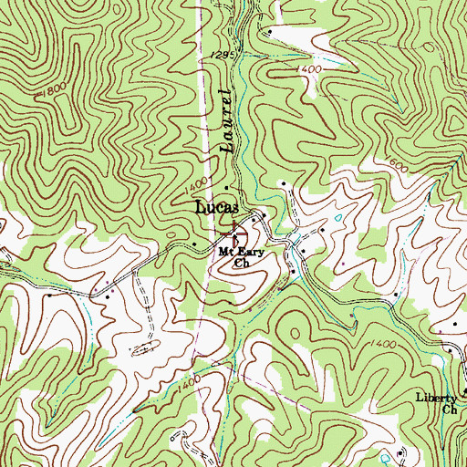 Topographic Map of Mount Eary Church, WV