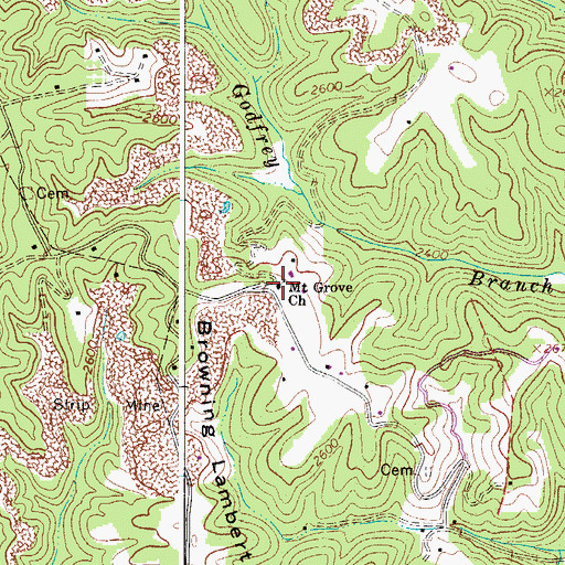 Topographic Map of Mount Grove Church, WV