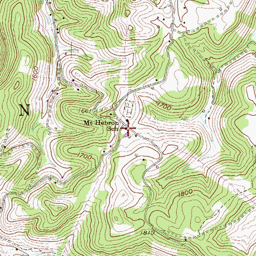 Topographic Map of Mount Hebron School, WV