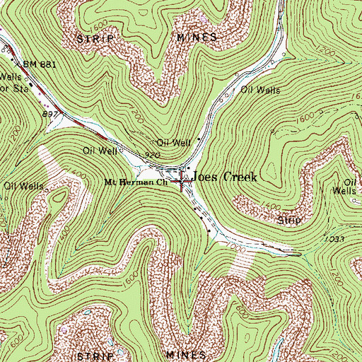 Topographic Map of Mount Herman Church, WV