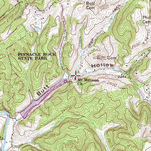 Topographic Map of Mount Hermon Church, WV