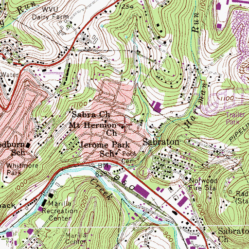 Topographic Map of Mount Hermon Church, WV