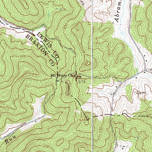 Topographic Map of Mount Hope Church, WV