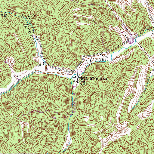 Topographic Map of Mount Moriah Church, WV