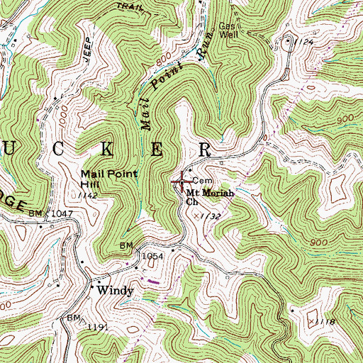 Topographic Map of Mount Moriah Church, WV