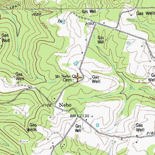 Topographic Map of Mount Nebo Church, WV