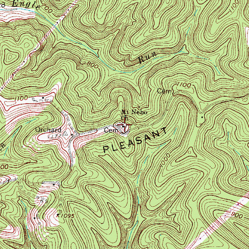 Topographic Map of Mount Nebo Church, WV